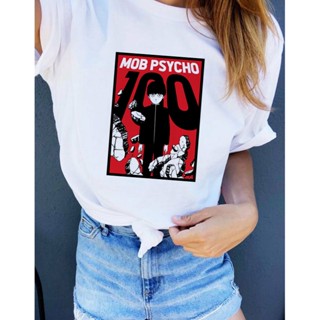 Mob Psycho 100 Shigeo White T-shirt S-XL Womens Round Neck Short Sleeve T-shirt Casual Wear_08