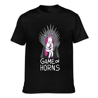 เสื้อยืดโอเวอร์ไซส์เสื้อยืด ผ้าฝ้าย พิมพ์ลาย Game Of Horns Unicorn Game Of Thrones สําหรับผู้ชายS-3XL_08