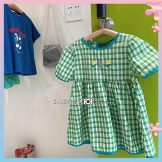 Korean childrens clothing 2022 summer girls western style embroidered dress little girl fresh dress long dress