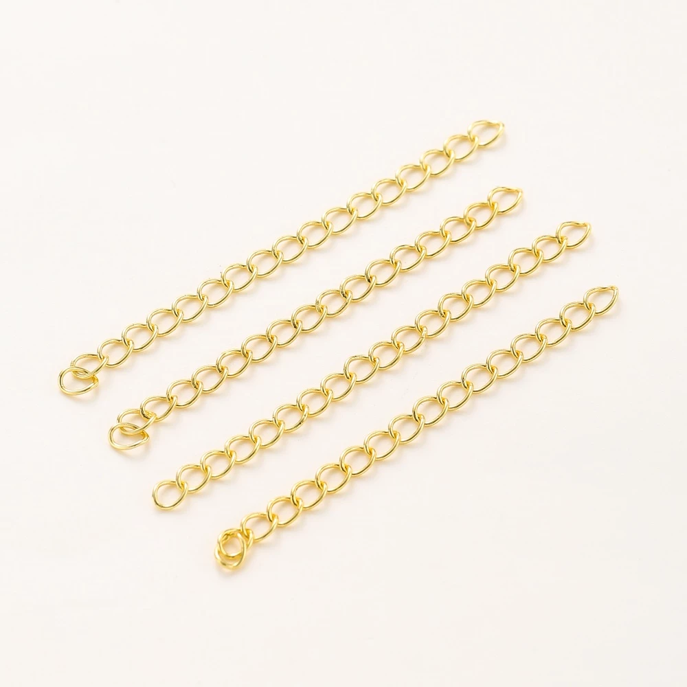ST.kunkka 10Pcs 5ซม.18Kห่วงโซ่ขยายทองคำ โซ่ขยาย ใช้สำหรับการผลิตสร้อยคอสร้อยคอ DIY งานฝีมือ