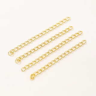 ST.kunkka 10Pcs 5ซม.18Kห่วงโซ่ขยายทองคำ โซ่ขยาย ใช้สำหรับการผลิตสร้อยคอสร้อยคอ DIY งานฝีมือ