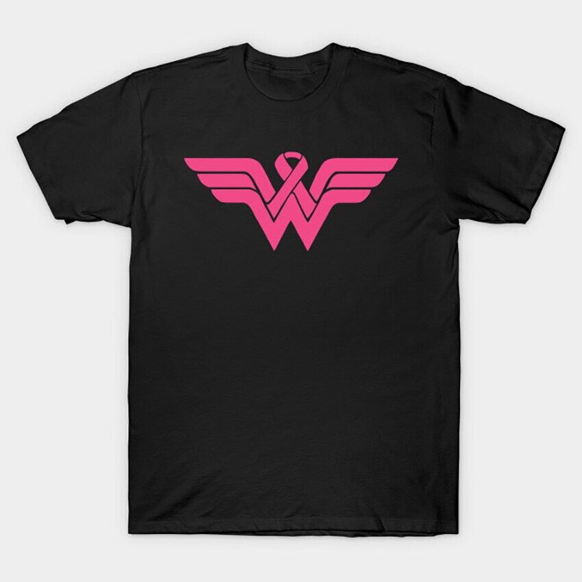 เสื้อยืดผ้าฝ้าย Wonder Woman Survivors Wonder ภาพยนตร์การ์ตูนริบบิ้นสีชมพู Wonder Woman ซูเปอร์ฮีโร่