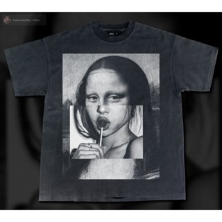 เสื้อยืดผ้าฝ้าย โมนาลิซ่าอมจู๋ Bootleg T-Shirt