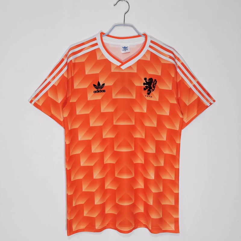เสื้อกีฬาแขนสั้น ลายทีมชาติฟุตบอล Holland 1988 Season สไตล์วินเทจ ไซซ์ S-XXL