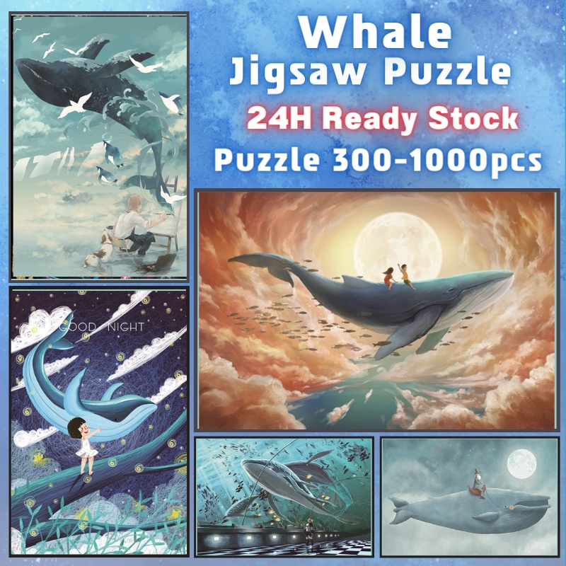 📣พร้อมส่ง📣【ปลาวาฬ】jigsaw puzzle  จิ๊กซอว์ 1000 ชิ้น  ชิ้นของเด็ก  จิ๊กซอว์ไม้ 1000 ชิ้น จิ๊กซอว์ 1000 ชิ้นสำหรับผู้ใหญ่ จิ๊กซอ จิ๊กซอว์ 500 ชิ้น🧩05จิ๊กซอว์ 1000 ชิ้น สำหรับ ผู้ใหญ่ ตัวต่อจิ๊กซอว์ จิ๊กซอว์ การ์ตูน