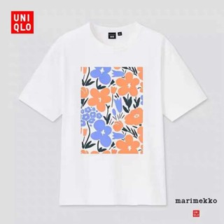 เสื้อยืดคอกลมแขนสั้นพิมพ์ลาย Marimekko สําหรับผู้หญิง ( 440697 )