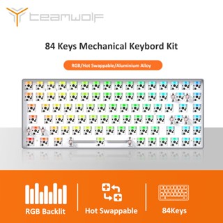 CIY Tester 84 Wired Mechanical Keyboard Kit Aluminium Hot Swap Switch RGB Compatiable With 3/5 Pins