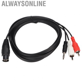 Alwaysonline DIN 8 Pin to 3.5mm 2 RCA Cable Male to Male DIN  Adapter Cord for Receiver