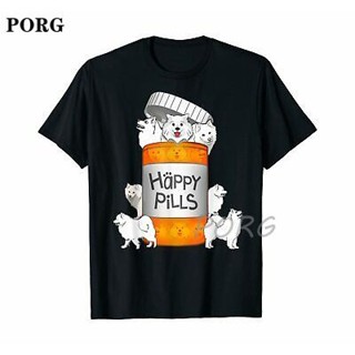 Summer T-Shirt Happy Pills Samoyed Dog Tshirt Men Harajuku Tops Plus Size   Funny Cartoon Dog Printed  TShirt Stree_04