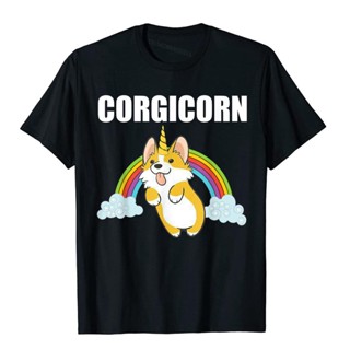 Cute Corgicorn T Shirt Funny Corgi Lover Shirt Gift Top T-Shirts Beach Funny Cotton Tees Customized For Men Harajuk_04