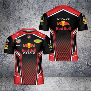 เสื้อยืด พิมพ์ลายโลโก้ Redbull Honda Mobil1 3 มิติ สําหรับผู้ชาย ไซซ์ S - 5XL