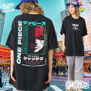  ใหม่เอี่ยมเสื้อยืดสําหรับผู้ชาย❦I.One Piece Tops อะนิเมะเสื้อยืด Streetwear พรีเมี่ยม SHANKS ออกแบบเสื้อย k.m