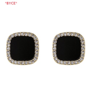 Byce&gt; Cubic Zirconia ต่างหูคริสตัล พลอยเทียม ต่างหูสตั๊ด เครื่องประดับจัดงานแต่งงาน ใหม่