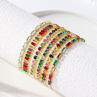 ins Adjustable Colorful Zircon Bracelet Fashion Geometric Crystal Bracelet