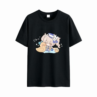 ✾เสื้อยืดผ้าฝ้ายอะนิเมะเกม Genshin Barbara