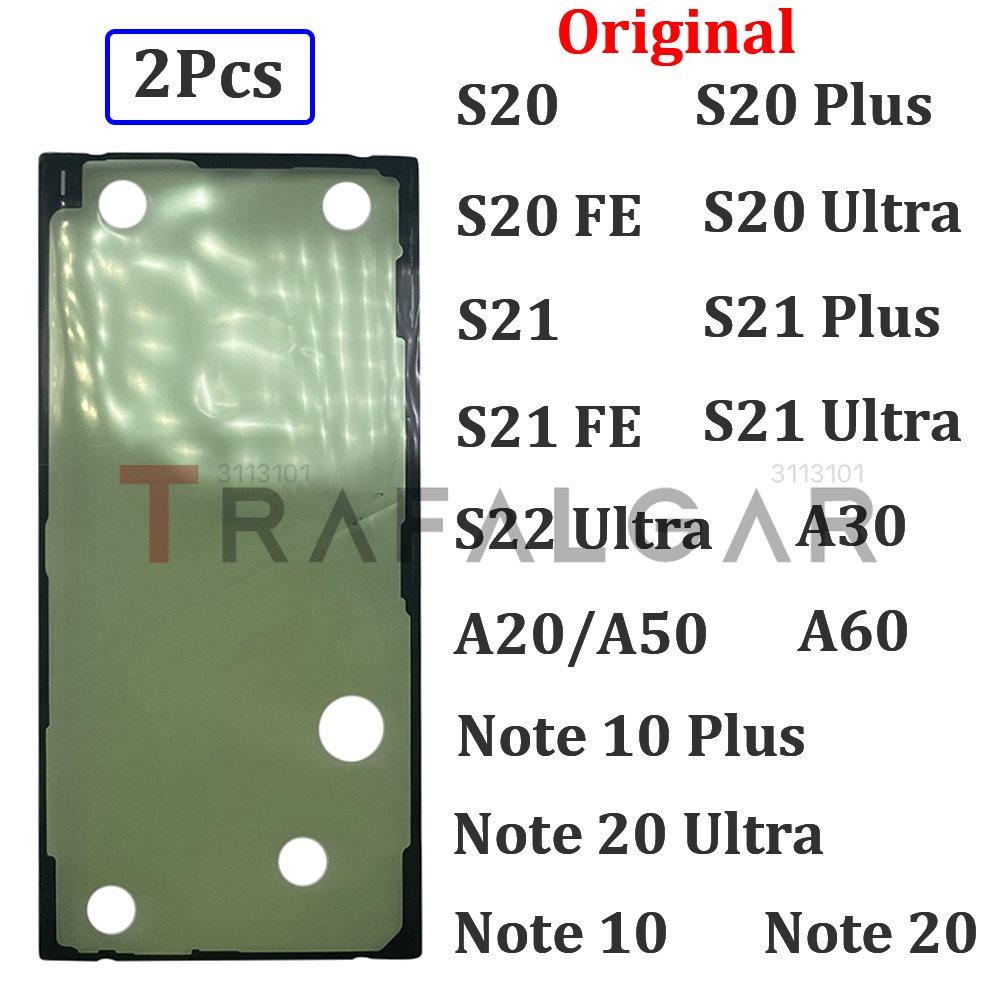 2 ชิ้นปกหลังสติกเกอร์กาวกันน้ํากาวสําหรับ Samsung หมายเหตุ 10 20 S20 Fe A20 A30 A50 A60 A70 S20 S21 Ultra Plus