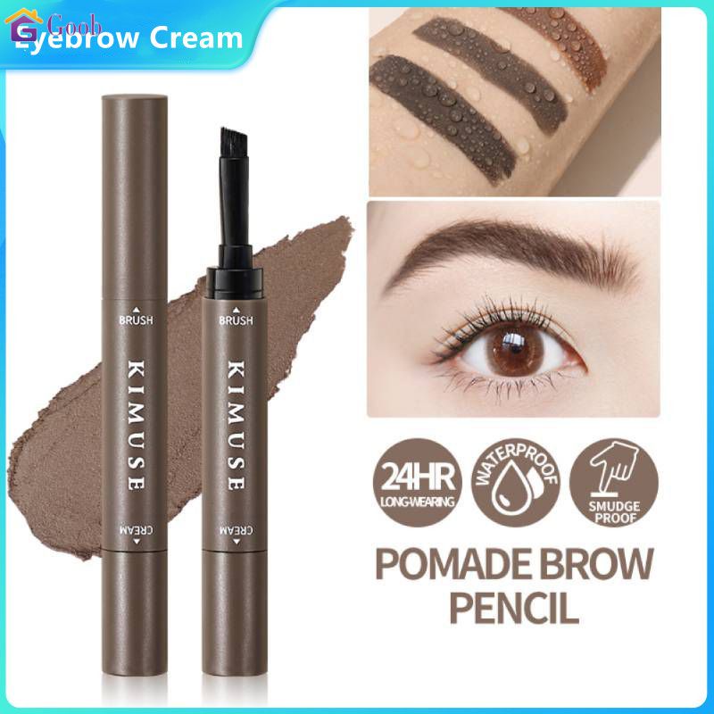 Kimuse Eyebrow Cream Gel With Brush Double-Ended 2 In 1 Pomade Brow Pencil Long-Lasting &amp; Waterproof Brow Makeup Brow Stamp 【Goob】