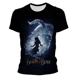 Disney Cartoon Beauty and the Beast Tshirt Tops Summer 3D Print Men Women T-shirts Harajuku Short Sleeve Tshirt_02_01