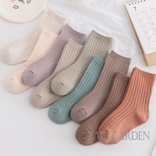 Babygarden-0-4 YEARS ถุงเท้ายาง แบบยืดหยุ่น สีพื้น กันลื่น สําหรับเด็ก