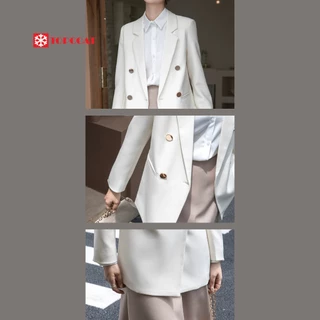 เบลเซอร์หญิง สูทผู้หญิง (Blazer01) 4 กระดุมทอง สี : ขาว ขาวงาช้าง ครีมอ่อน ครีม ฟ้า น้ำเงิน ม่วง เขียว ดำ เทา