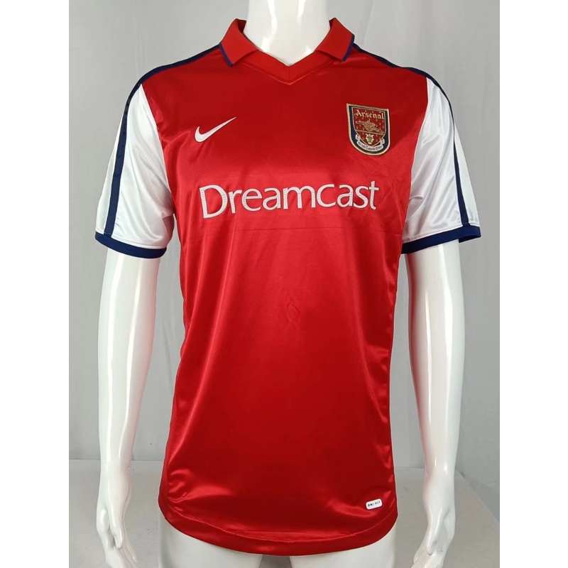 เสื้อกีฬาแขนสั้น ลายทีมชาติฟุตบอล Arsenal 2000-2001 AAA แห้งเร็ว สไตล์เรโทร สําหรับผู้ชาย ไซซ์ S-XXL