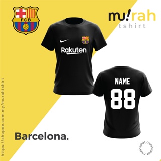 ♂☼▬Murah Tshirt Barcelona Football Jersey Baju Bola Sepak CUSTOM NAME &amp; NUMBER MICROFIBER JERSI KASTEM MADE CETAK_01