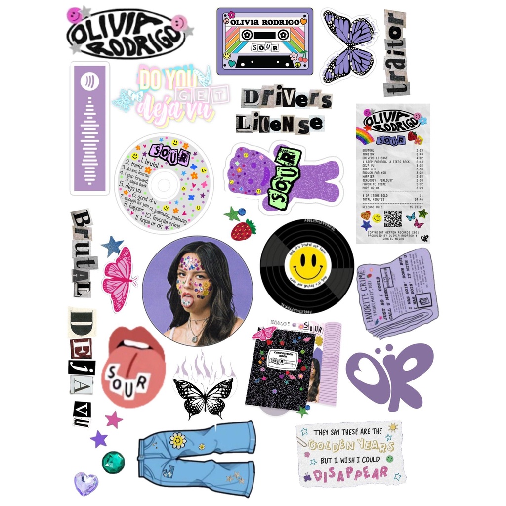 HP OLIVIA RODRIGO Custom 10x15cm Sticker - Cool Aesthetic สําหรับโทรศัพท์มือถือและแล็ปท็อป - Arutala | ต้องอ่านคําอธิบาย