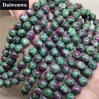 Ruby Zoisite Beads ทับทิม Zoisite ลูกปัด 4-12 มิลลิเมตรรอบธรรมชาติหลวมหินลูกปัด Diy สร้อยข้อมือเครื่องประดับ