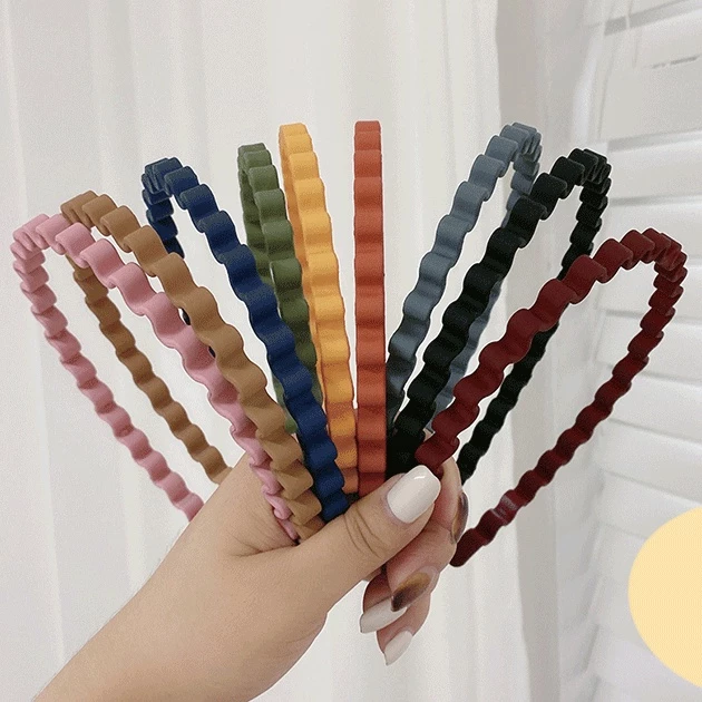 แฟชั่นผู้หญิง ที่คาดผม หยักศก เรียบง่าย น่ารัก เด็กผู้หญิง สีลูกกวาด เรซิน ที่คาดผม กิ๊บติด เกาหลี เครื่องประดับผม