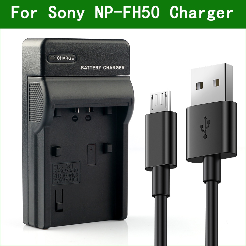 NP-FH50 NP FH50 เครื่องชาร์จแบตเตอรี่กล้อง USB สําหรับ Sony DCR HC52 SR35 SR42 SR42E SR45E SR67 SR82