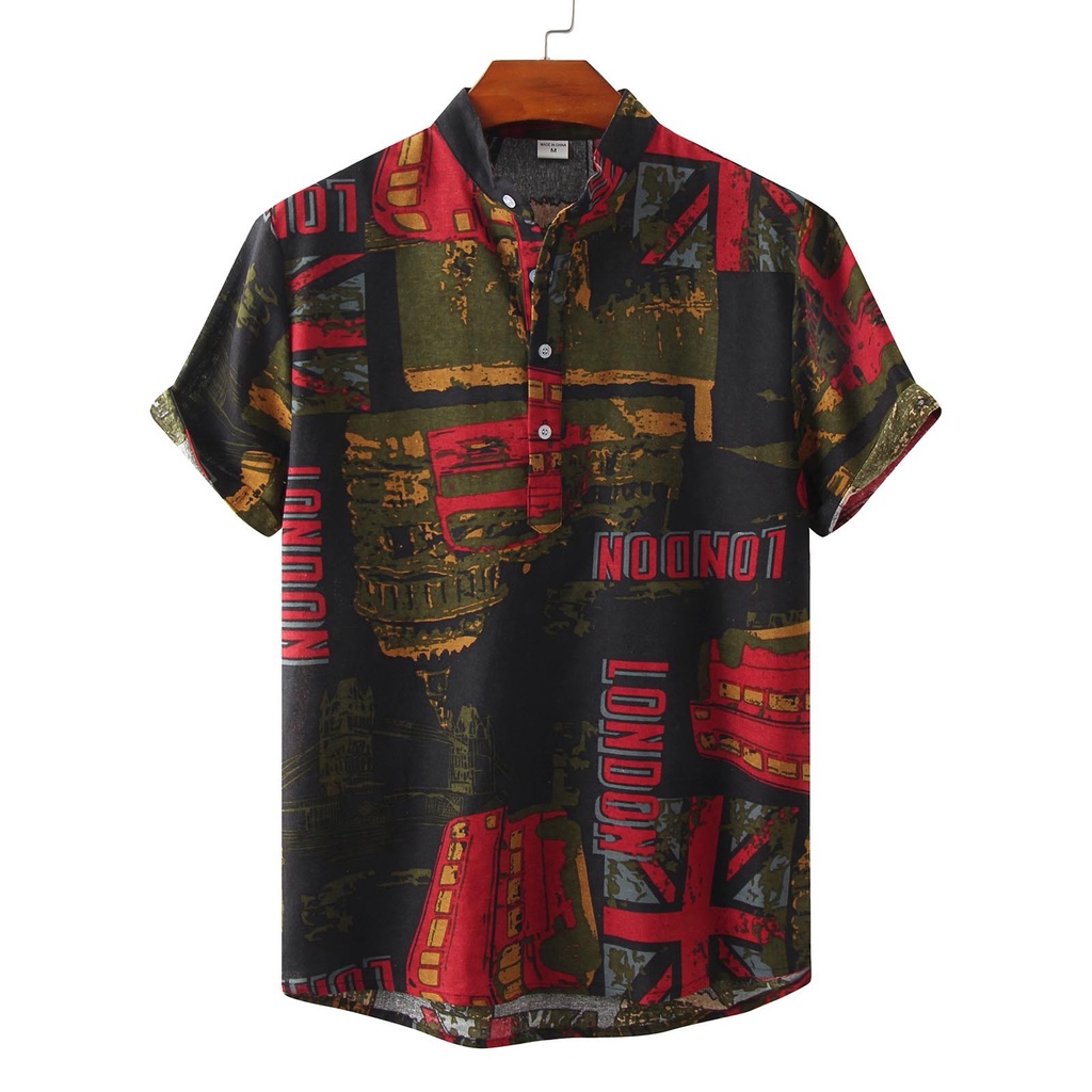 ใหม่ เสื้อโปโลแขนสั้น ผ้าฝ้าย ผ้าลินิน พิมพ์ลายตัวอักษร ทรงหลวม ขนาดใหญ่ เหมาะกับเดินชายหาด แฟชั่นฤดูร้อน สําหรับผู้ชาย 2023