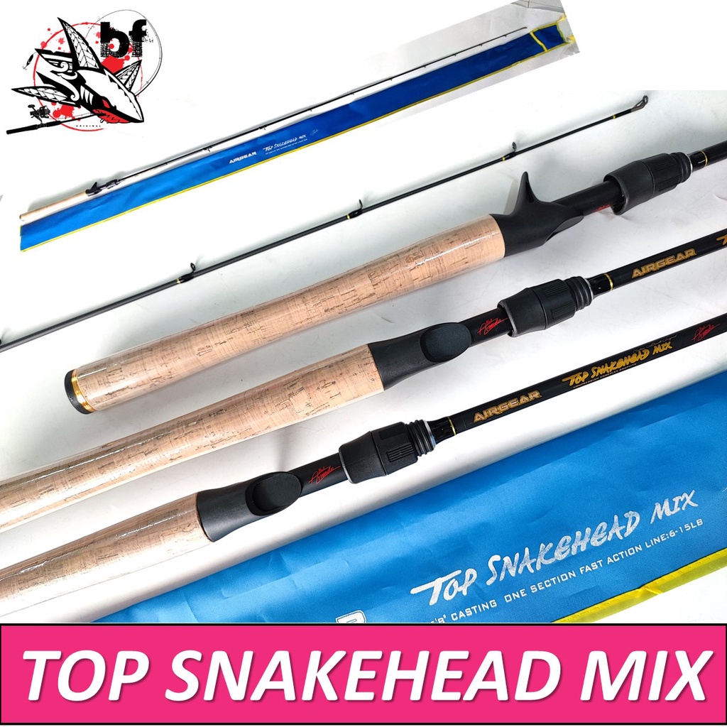 ✟▦☍BANPHAIMAR2 ลด130. คันเบ็ด คัน Airgear Top Snakehead extra mix ด้ามก๊อก/Top Snake head ด้ามยาง bpo ไกด์10 กราไฟท์ คัน