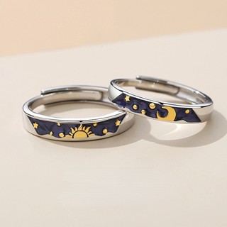 New Couple Ring Girls New Men and Women Think Day and Night To Ring Fashion Creative Sun Moon Ring Valentines Day To Send Girlfriend