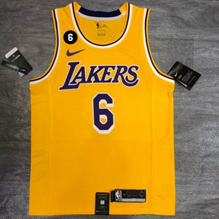 เสื้อกีฬาแขนสั้น ลายทีม Los Angeles Lakers 6 LeBron James Jersey 2023 2023