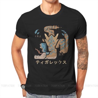 เสื้อยืด Iceborne Tigrex Fashion TShirts Monster Hunter MH Yiankutku ARPG Game Male Harajuku Fabric Streetwear T Sh_01