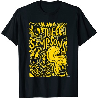 เสื้อยืด พิมพ์ลาย The Simpsons Homer Marge Lisa Bart Maggie Doodle สําหรับผู้ใหญ่_07