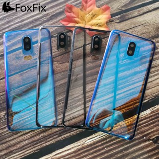 Foxfix เคสแบตเตอรี่ด้านหลัง แบบใส พร้อมสติกเกอร์ติดเลนส์กล้อง แบบเปลี่ยน สําหรับ Oneplus 6 6T