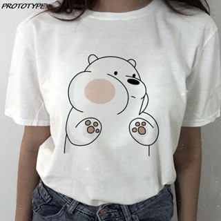 Bare Cartoon Bears Kawaii Print Harajuku Funny White T Shirts Women Clothes Summer Womens Casual Cute Shirts Street_07