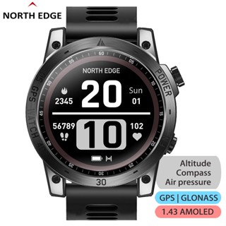 North EDGE Cross Fit 3 GPS นาฬิกาข้อมืออัจฉริยะ หน้าจอ HD AMOLED 50M ATM บารอมิเตอร์ เข็มทิศ สําหรับผู้ชาย