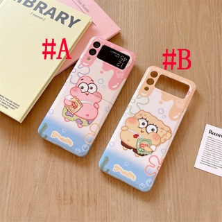 เคสแข็ง สำหรับ Samsung Z Flip3 Z Flip4 Cartoon SpongeBob SquarePants &amp; Patrick Star Hard Case