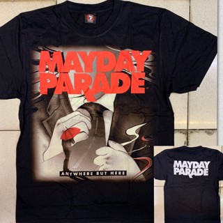 เสื้อยืดแขนสั้น พิมพ์ลาย Rock Band Mayday Parade สีดํา
