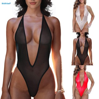 【HODRD】Womens Sleepwear Attractive Backless Lingerie Mesh See-through Swimsuit Thong【Fashion】