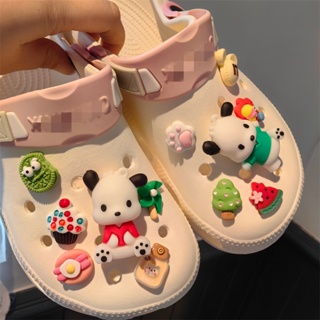 CROCS ชุดอุปกรณ์เสริม จี้รูปเกม Super Mario Jibits Charm Macaron Donut Jibits น่ารัก สําหรับผู้ชาย