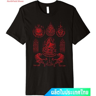 เสื้อยืดผู้ เสื้อยืดผ้าฝ้ายพรีเมี่ยม เสื้อยืดcalandfashionประเทศไทย หนุมาน พระพุทธเจ้า เทพเจ้าลิง Sak Yant Tattoo Muay T