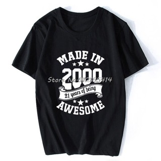 Mens T-Shirts all-match casual Made In 2000 21 Years Awesome Birthday s Short Sleeves Overd Hip Hop_03