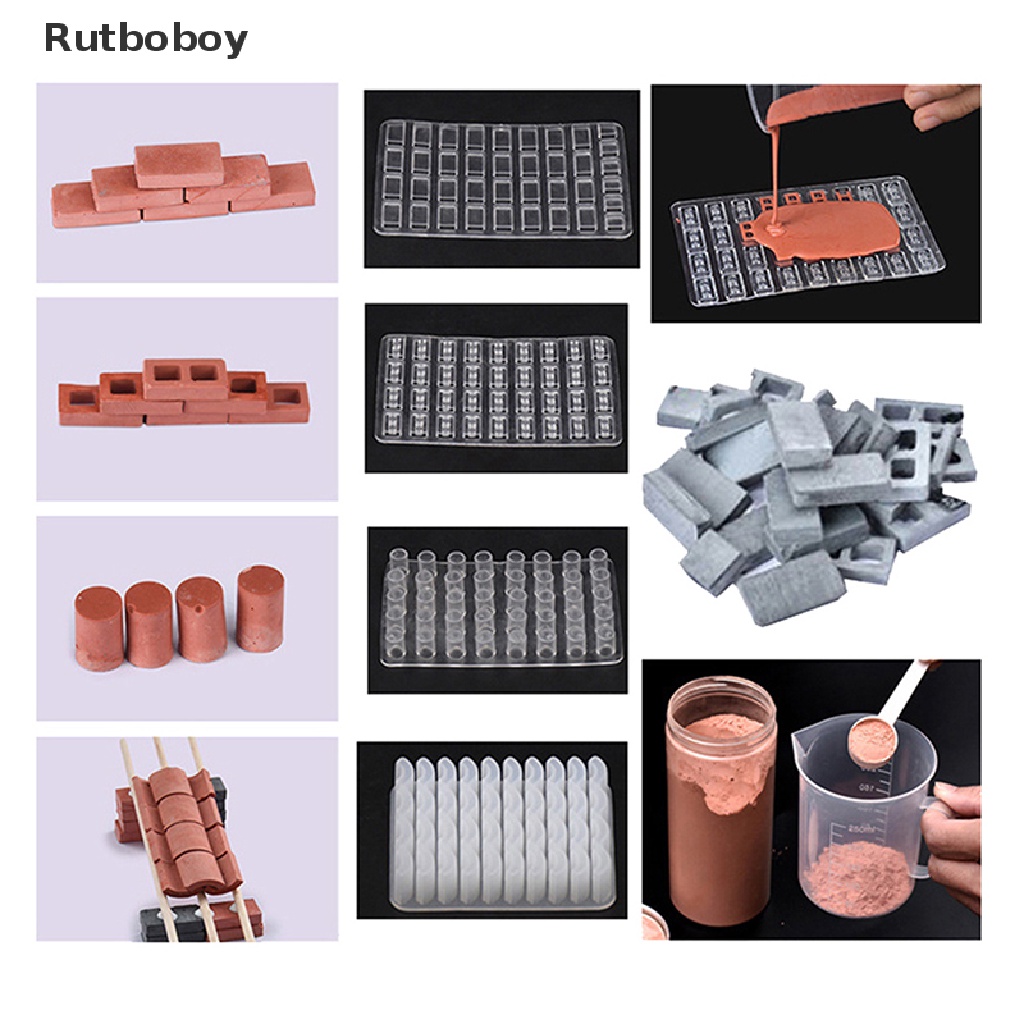 [Rut] 1 PC ตารางทรายอาคารทําอิฐแม่พิมพ์ซิลิโคน DIY ตกแต่งบ้าน COD