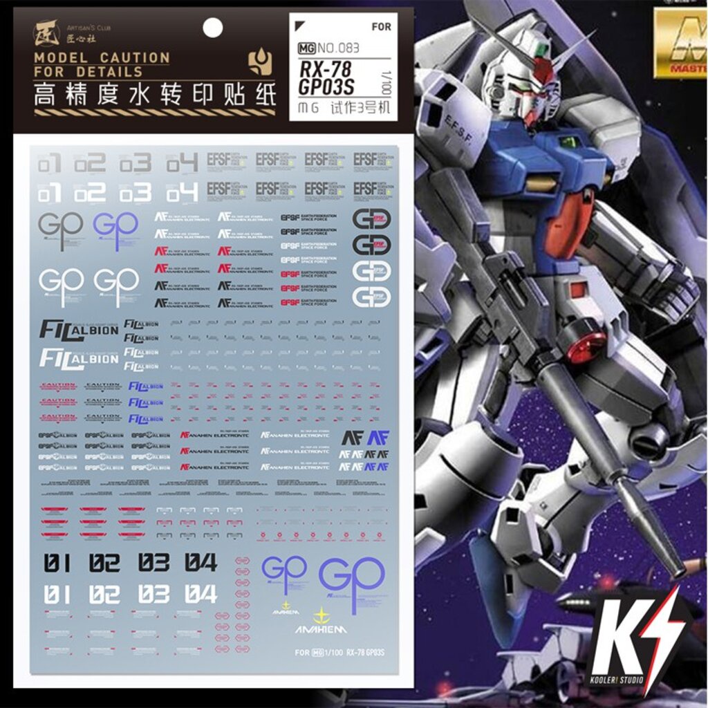 Waterdecal Artisan Club MG RX78 GP03S #ดีคอลน้ำสำหรับติดกันพลา กันดั้ม Gundam พลาสติกโมเดลต่างๆ