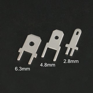 ปลั๊กขั้วต่อเชื่อม PCB ตัวผู้ 2.8 4.8 6.3 มม. หนา 0.8 สองขา 50 ชิ้น
