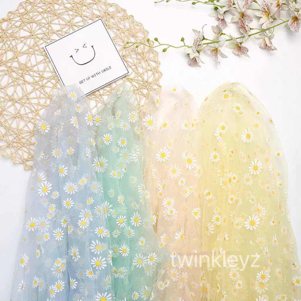 ผ้าตาข่าย ลายดอกเดซี่ ขนาดเล็ก แฮนด์เมด สําหรับตกแต่งพื้นหลัง diy
