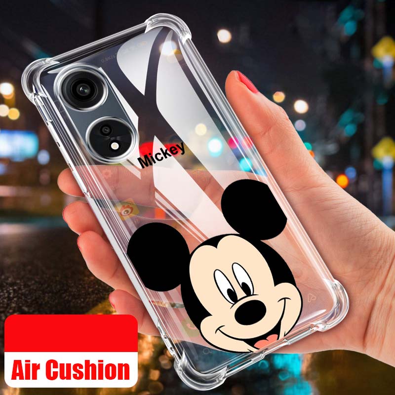 Oppo Reno8T reno 8T 8 Pro 5G 8Z Air Cushion Proof การ์ตูนมิกกี้ เคสกันกระแทก เคสซิลิโคนใส ฝาครอบป้อง